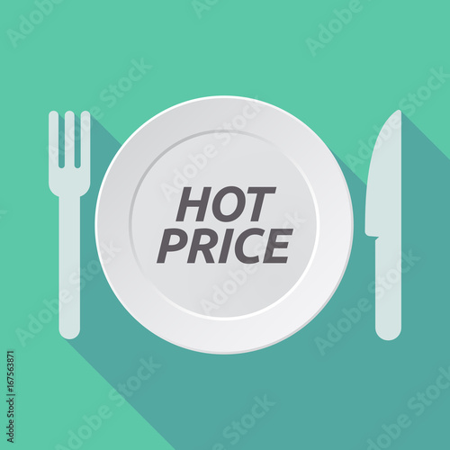Long shadow tableware with the text HOT PRICE