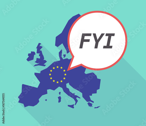 Long shadow EU map with    the text FYI