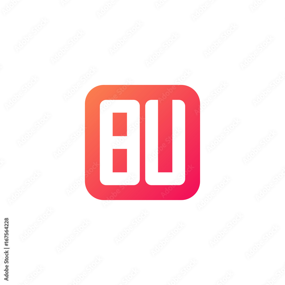 Initial letter BU, rounded letter square logo, modern gradient red color
Initial letter BU, rounded letter square logo, modern gradient red color