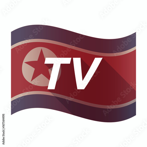 Isolated North Korea flag with    the text TV