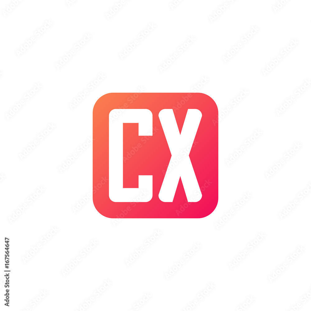 Initial letter CX, rounded letter square logo, modern gradient red color
Initial letter CX, rounded letter square logo, modern gradient red color