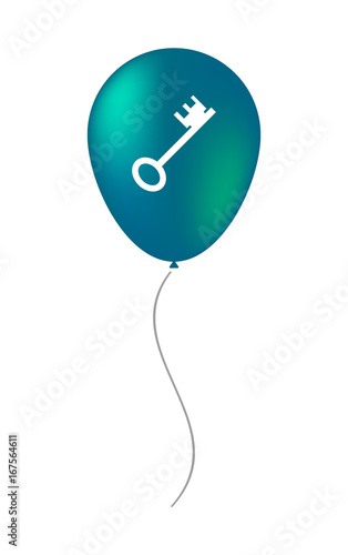 Isolated balloon with  a vintage key