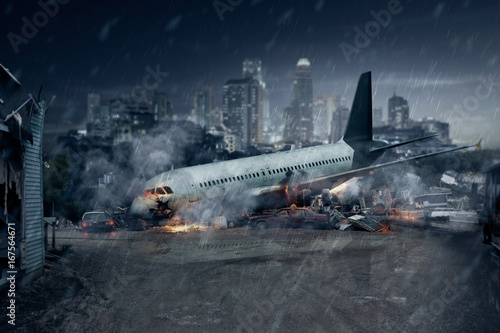 Photography Plane crash, crashed airplane, air accident