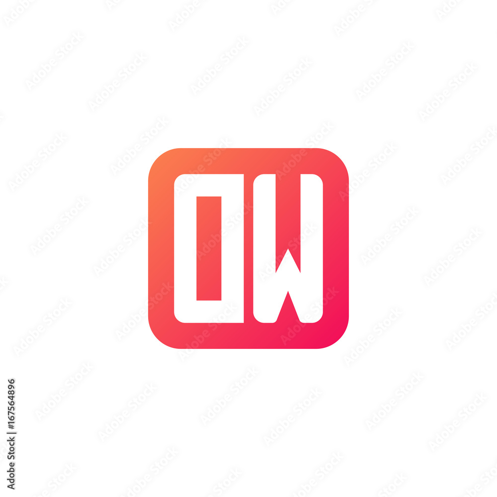 Initial letter DW, rounded letter square logo, modern gradient red color
Initial letter DW, rounded letter square logo, modern gradient red color