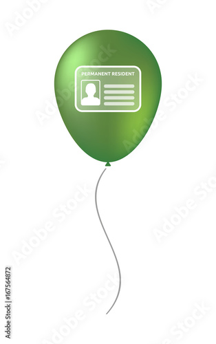Isolated balloon with  a green card