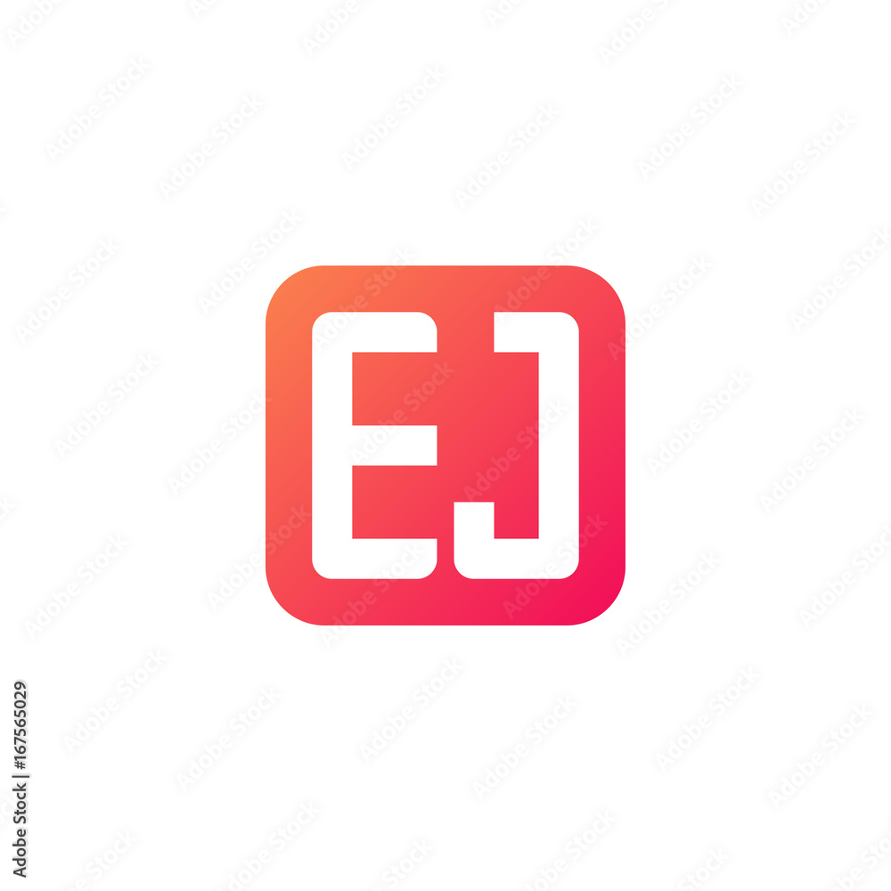 Initial letter EJ, rounded letter square logo, modern gradient red color
Initial letter EJ, rounded letter square logo, modern gradient red color