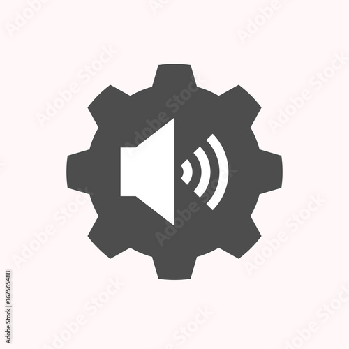 Isolated gear with  a speaker volume sign