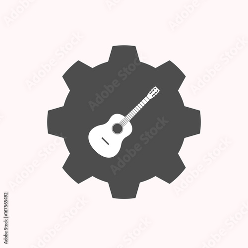 Isolated gear with  a six string acoustic guitar