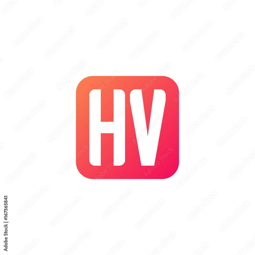 Initial letter HV, rounded letter square logo, modern gradient red color
Initial letter HV, rounded letter square logo, modern gradient red color