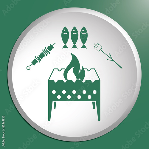 Brazier zephyr, kebab and fish icon