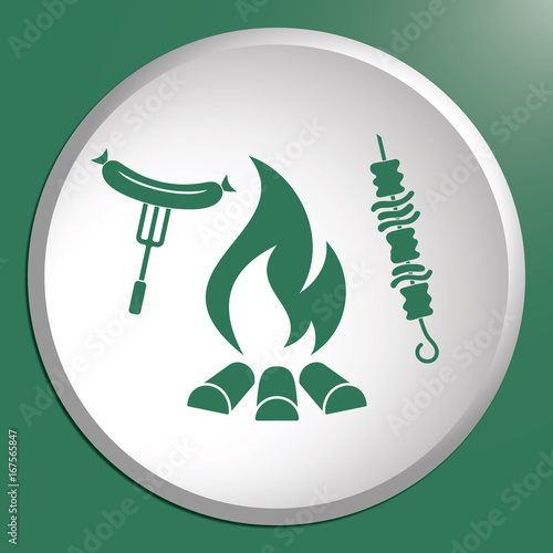 Grilled kebab and sausage icon