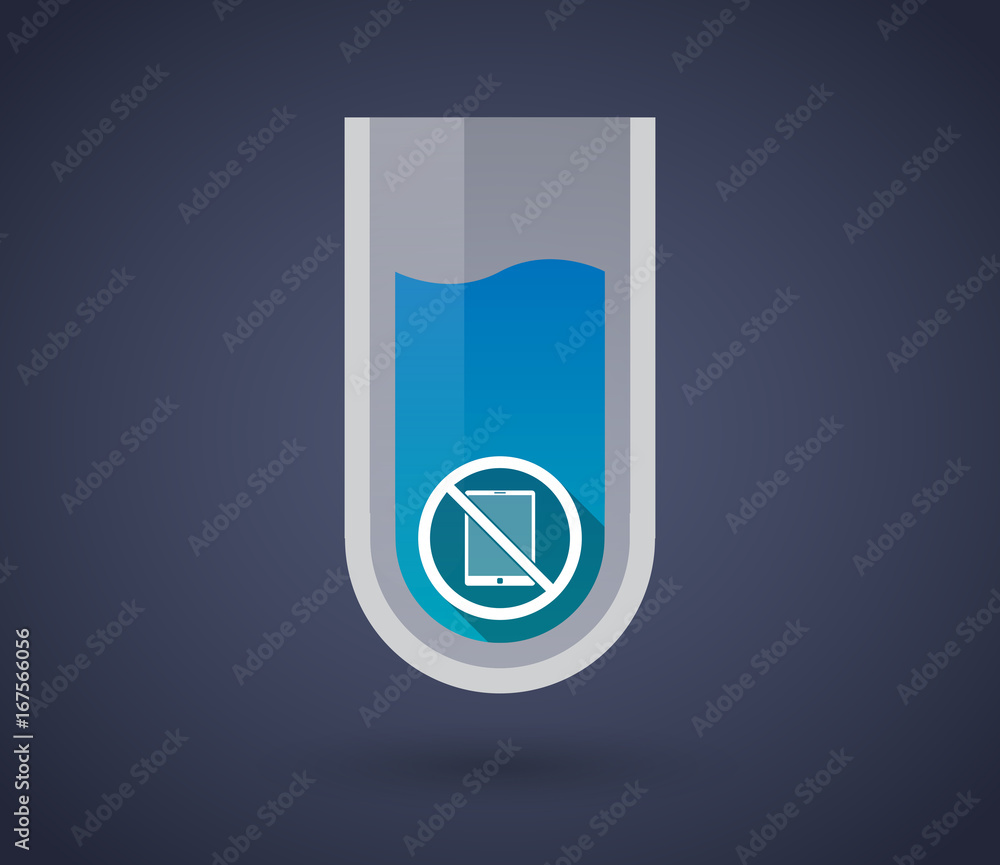 Chemical test tube with a tablet pc in a not allowed signal Chemical test tube with a tablet pc in a not allowed signal