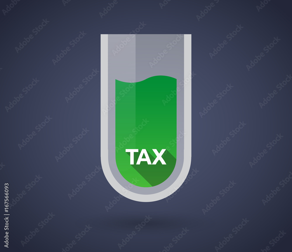 Chemical test tube with the text TAX Chemical test tube with the text TAX