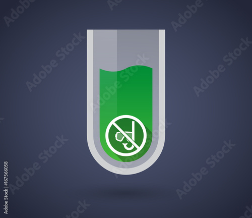 Chemical test tube with  a diving glasses and a snorkel  in a not allowed signal