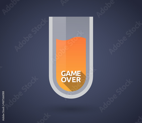 Chemical test tube with  the text Game Over