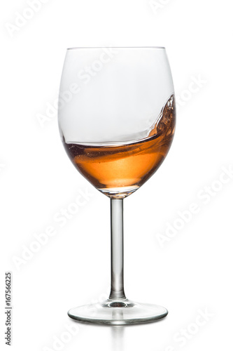 Splashing drink in glass