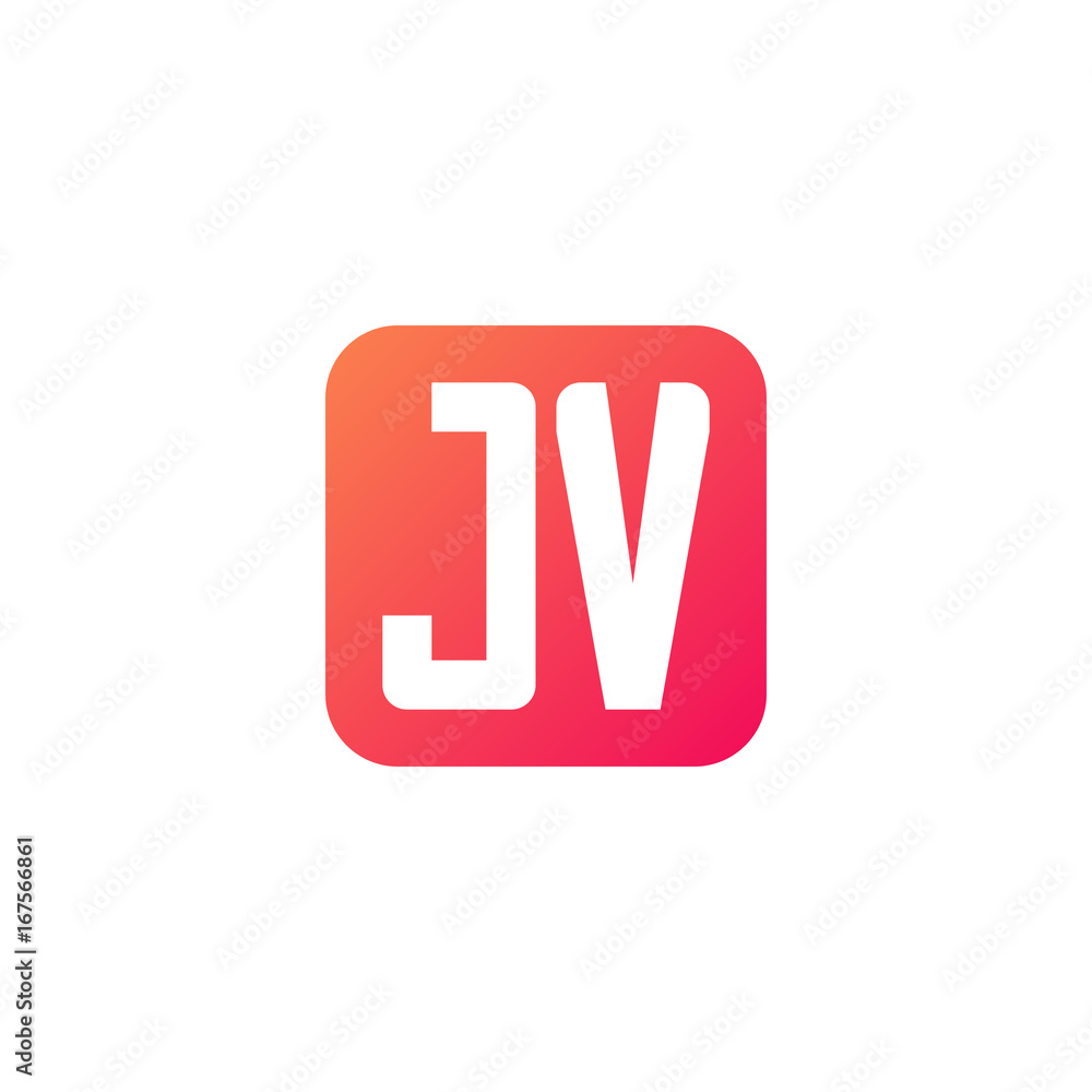 Initial letter JV, rounded letter square logo, modern gradient red color
Initial letter JV, rounded letter square logo, modern gradient red color