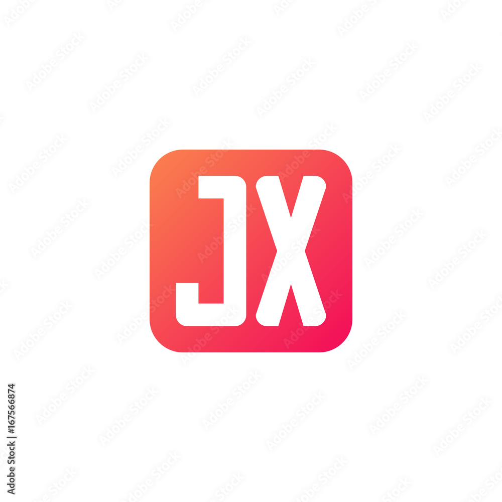 Initial letter JX, rounded letter square logo, modern gradient red color
Initial letter JX, rounded letter square logo, modern gradient red color