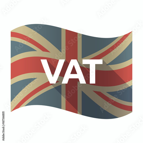 Isolated UK flag with  the value added tax acronym VAT