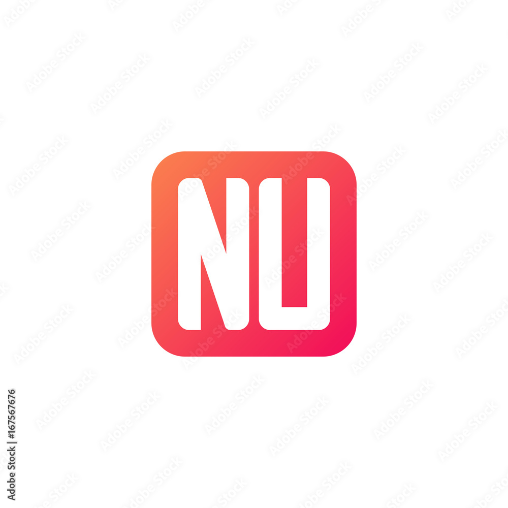 Initial letter NU, rounded letter square logo, modern gradient red color
Initial letter NU, rounded letter square logo, modern gradient red color