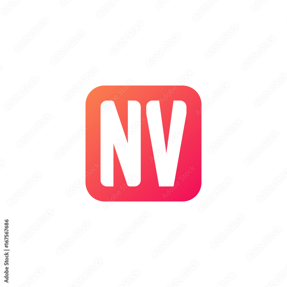 Initial letter NV, rounded letter square logo, modern gradient red color
Initial letter NV, rounded letter square logo, modern gradient red color