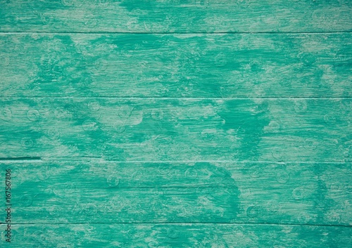 Aqua blue paint texture and wood texture background
