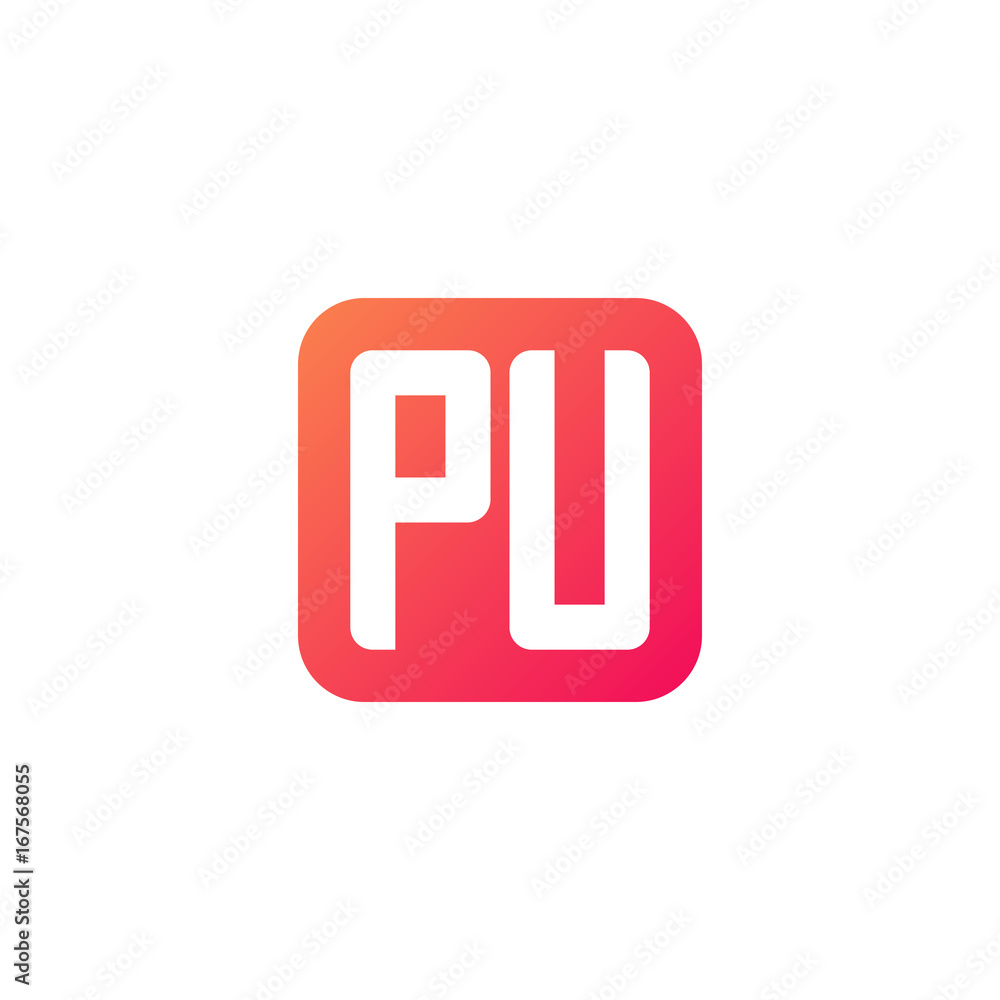 Initial letter PU, rounded letter square logo, modern gradient red color
Initial letter PU, rounded letter square logo, modern gradient red color