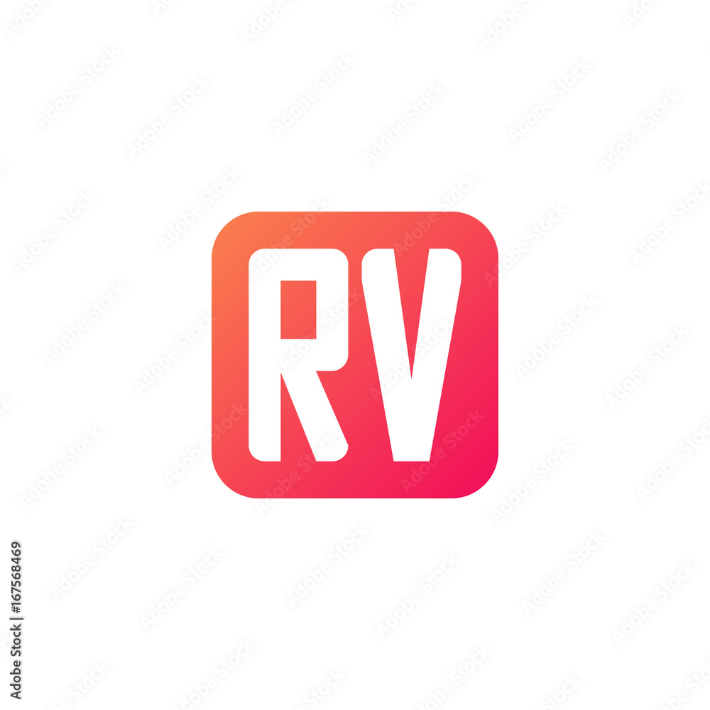 Initial letter RV, rounded letter square logo, modern gradient red color
Initial letter RV, rounded letter square logo, modern gradient red color