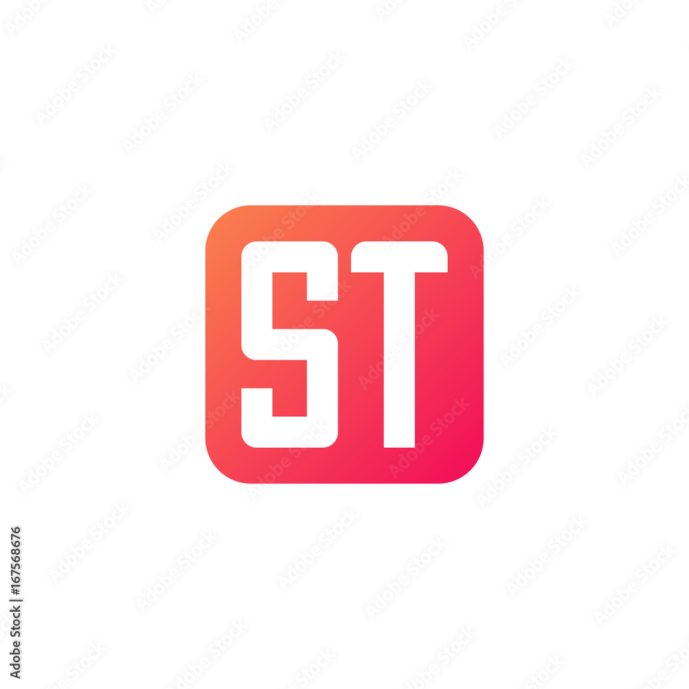 Initial letter ST, rounded letter square logo, modern gradient red color
Initial letter ST, rounded letter square logo, modern gradient red color