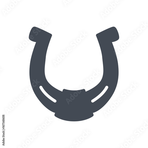 Patricks Day holiday silhouette icon horseshoe luck