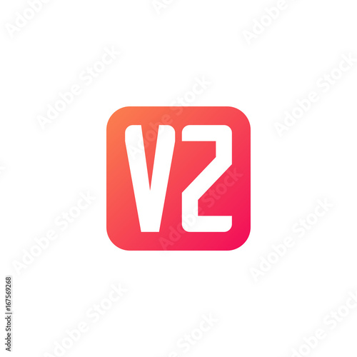 Initial letter VZ, rounded letter square logo, modern gradient red color       © ariefpro