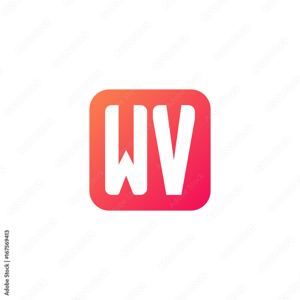 Initial letter WV, rounded letter square logo, modern gradient red color
Initial letter WV, rounded letter square logo, modern gradient red color