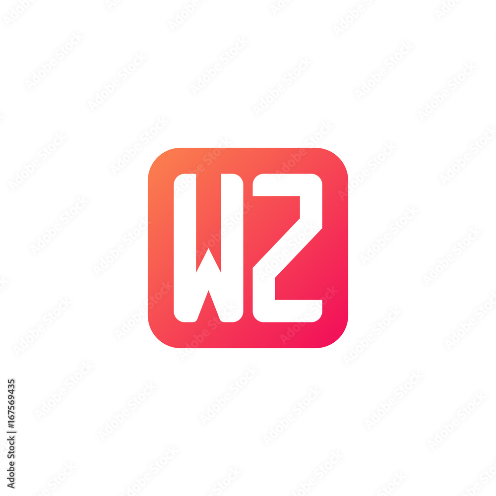 Initial letter WZ, rounded letter square logo, modern gradient red color
Initial letter WZ, rounded letter square logo, modern gradient red color