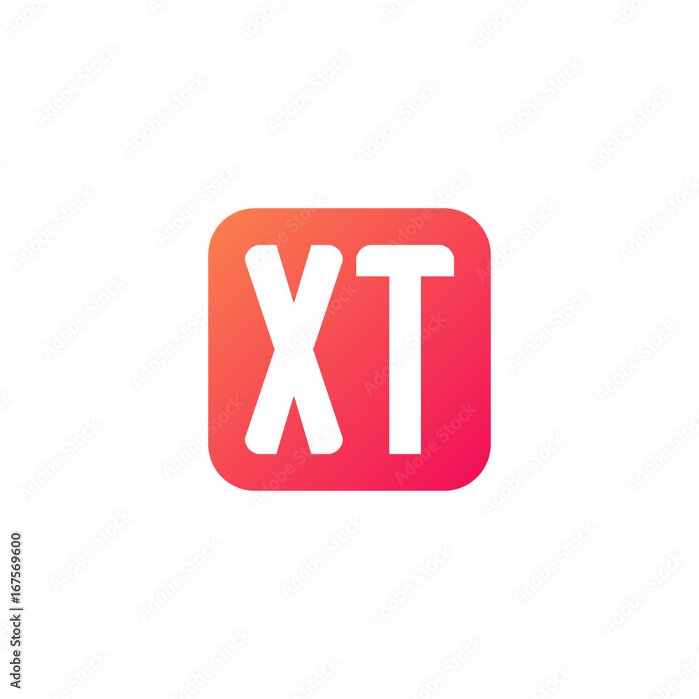 Initial letter XT, rounded letter square logo, modern gradient red color
Initial letter XT, rounded letter square logo, modern gradient red color