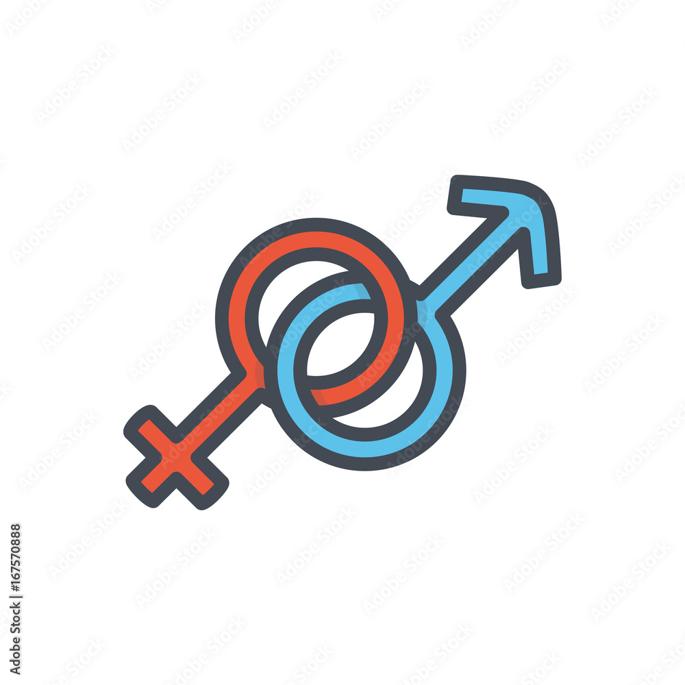 Valentines day holiday colored icon gender male female sign Valentines day holiday colored icon gender male female sign