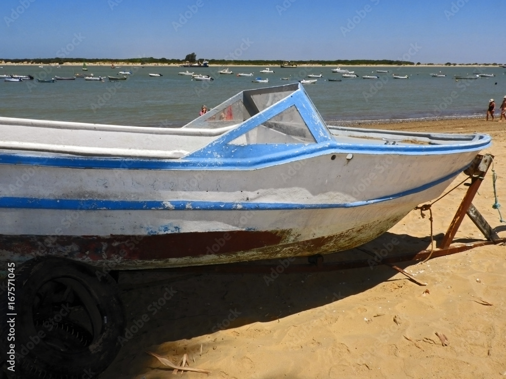 Fototapeta premium Barco en reparacion