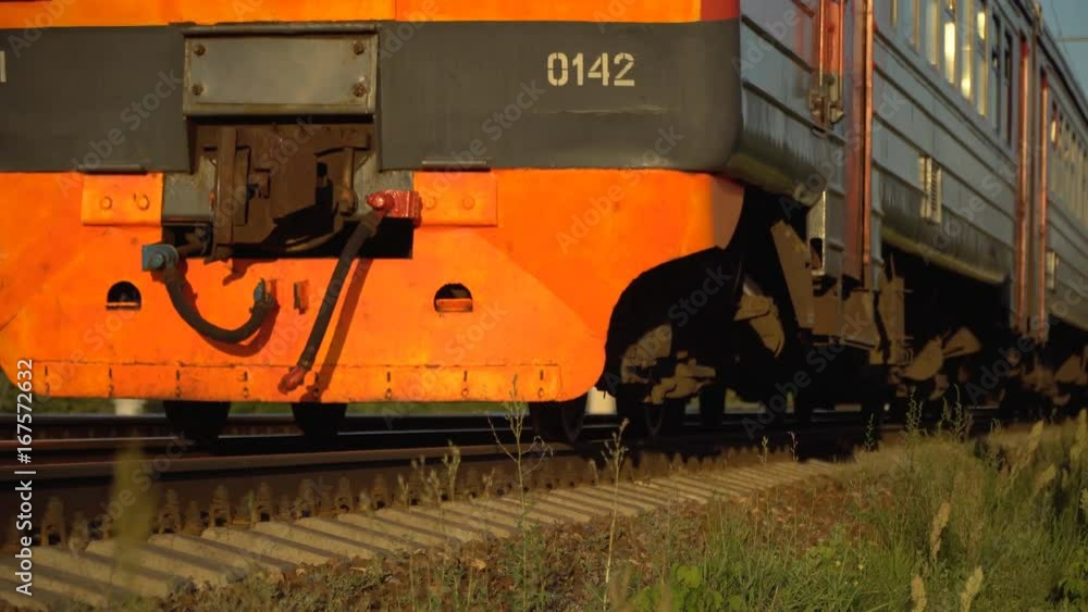 passenger train fast running to the sunset passenger train fast running to the sunset