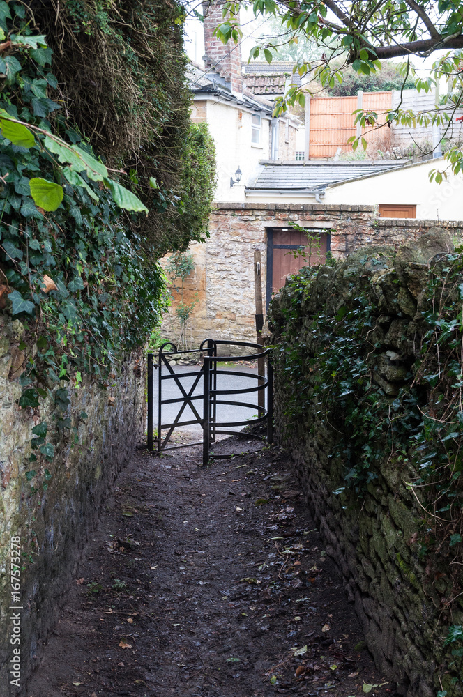 Path to a gate in East Coker, Somerset, England