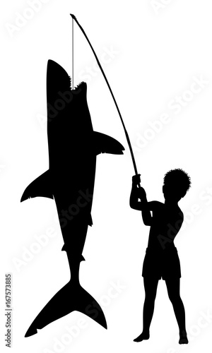 Boy catches shark