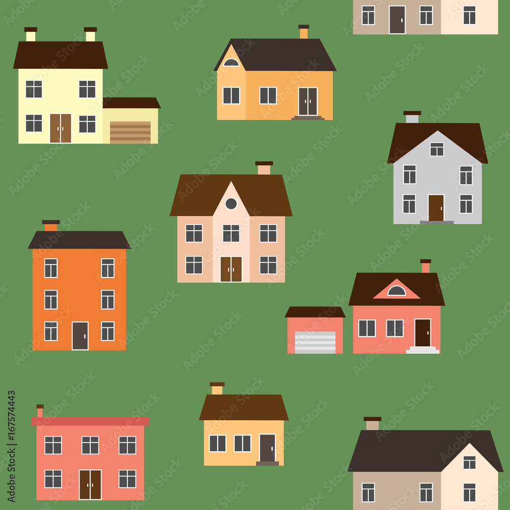Vector houses pattern