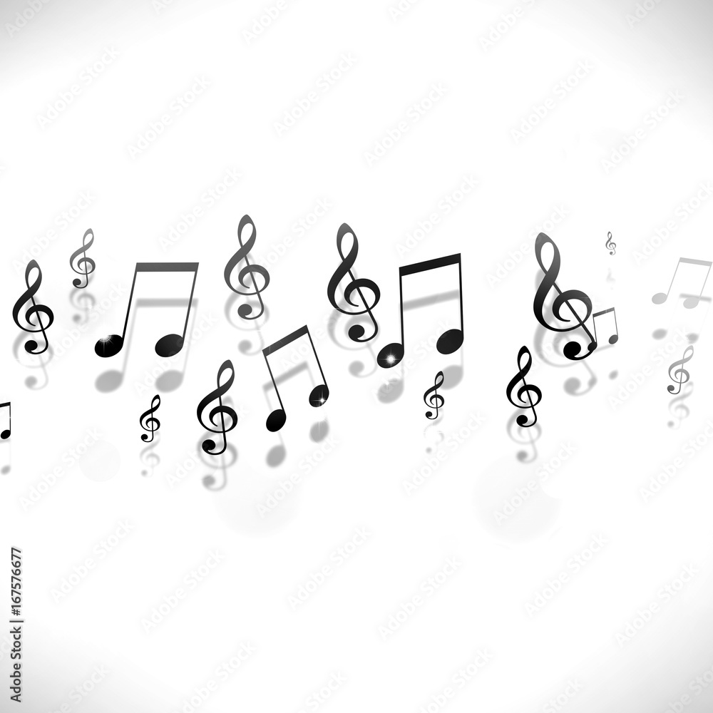Fototapeta premium Music Notes Black aND wHITE Background