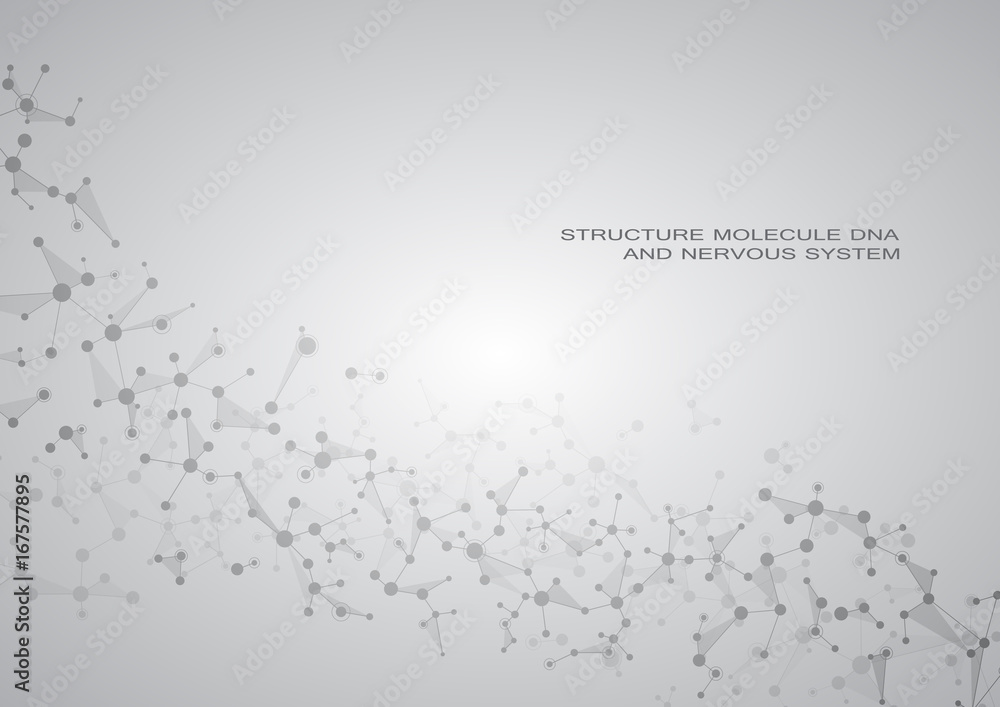 Structure molecule dna and neurons, connected lines with dots, genetic and chemical compounds, vector illustration. Structure molecule dna and neurons, connected lines with dots, genetic and chemical compounds, vector illustration.