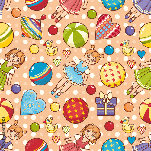 Little Ballerina. Gift box, flower and heart. 