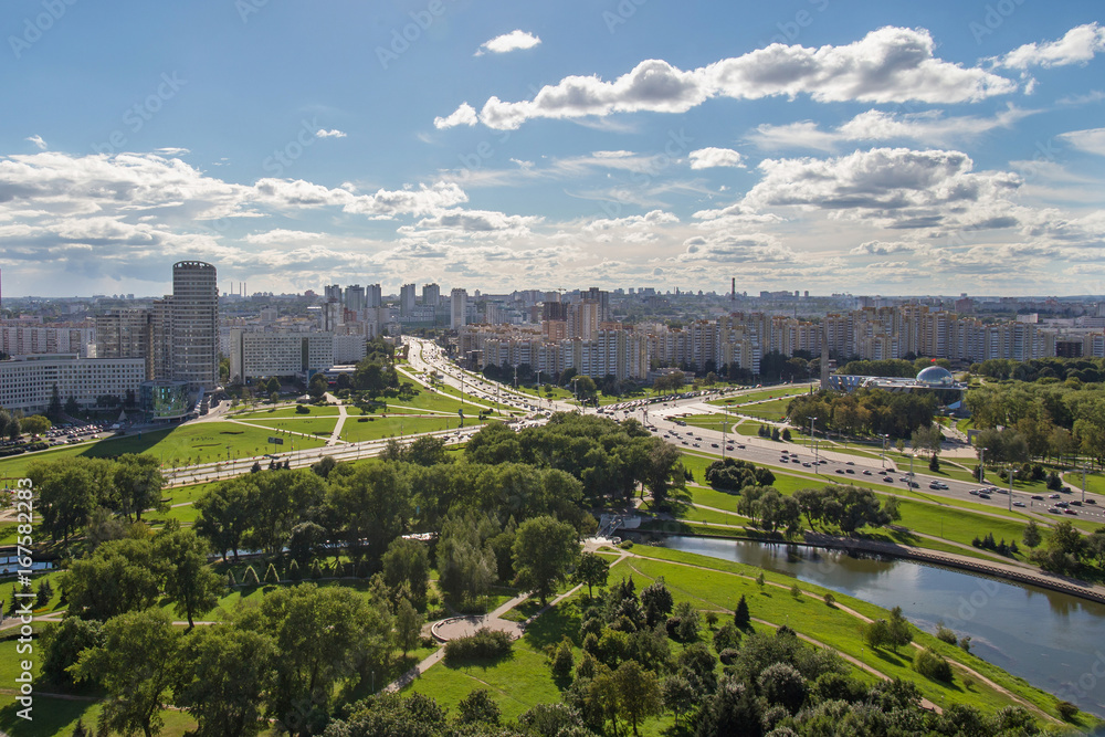 Aerial view of the western part of the Minsk with new multi-other buildings. Minsk is the capital and largest city of Belarus. Aerial view of the western part of the Minsk with new multi-other buildings. Minsk is the capital and largest city of Belarus.