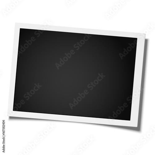 Retro realistic vector photo frame placed on white background. Template photo design.