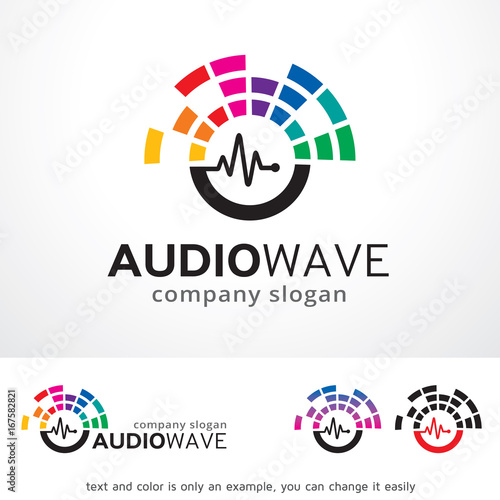Audio Wave Logo Template Design Vector, Emblem, Design Concept, Creative Symbol, Icon