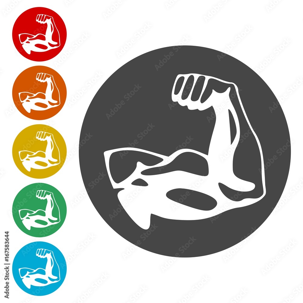 Strong Arm Silhouette icons set - Illustration Strong Arm Silhouette icons set - Illustration