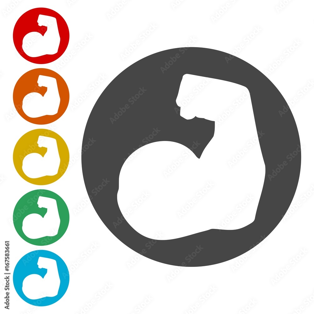 Strong Arm Silhouette icons set - Illustration Strong Arm Silhouette icons set - Illustration