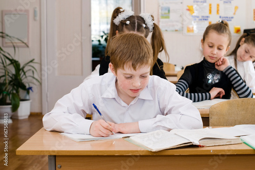 School Student at the class - Education concept - Back to school photo