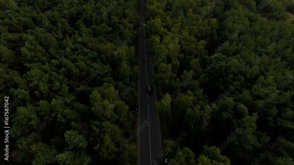 Aerial view of the highway in the Curonian Spit Aerial view of the highway in the Curonian Spit